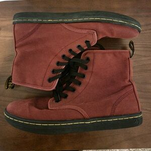 Dr. Martens Shoreditch Canvas Shoes/Boots Air-Wair Maroon Red, Women's Size 9